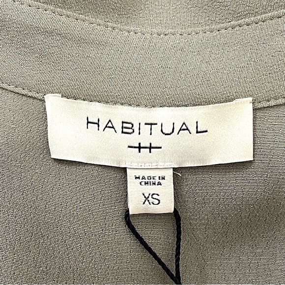 NWT  Habitual Sleeveless Button Up Tie Army Fall Green Midi Dress Size XS - Picture 10 of 11